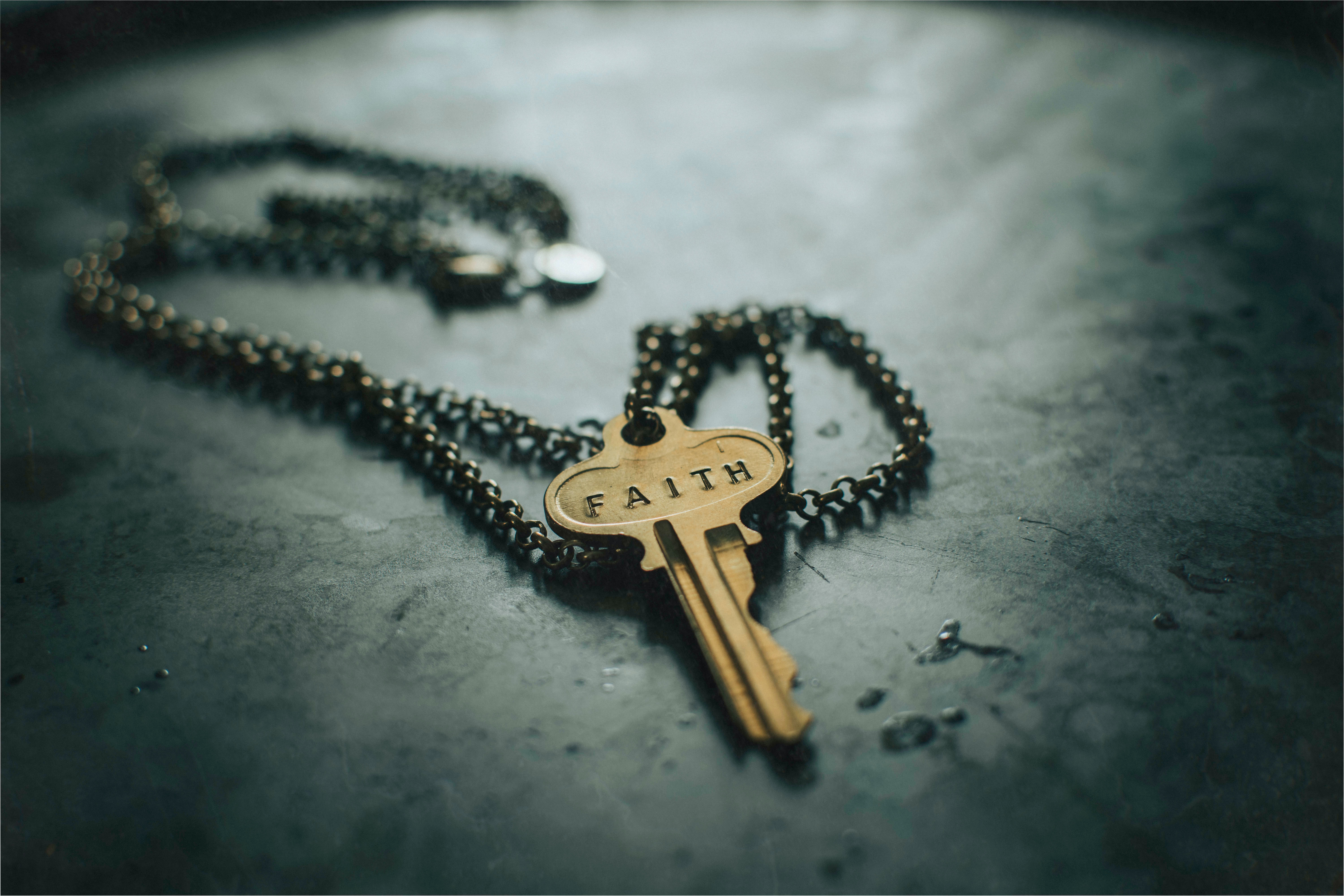 Key with faith inscription